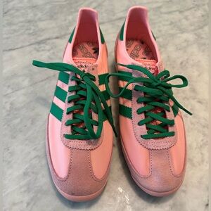 Adidas Women's Pink and Green Sneakers, New, Size 8